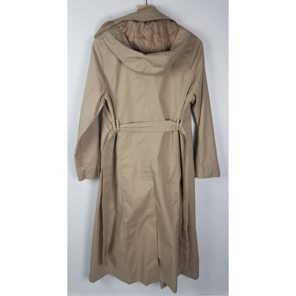 Jessica London Outerwear Sz. 14W Double Breasted Long Trench Coat in Khaki - Picture 10 of 12